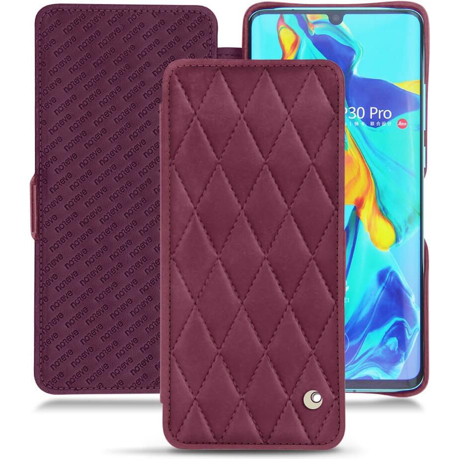 Noreve Lederschutzhülle horizontal (Huawei P30 Pro), Smartphone Hülle, Violett