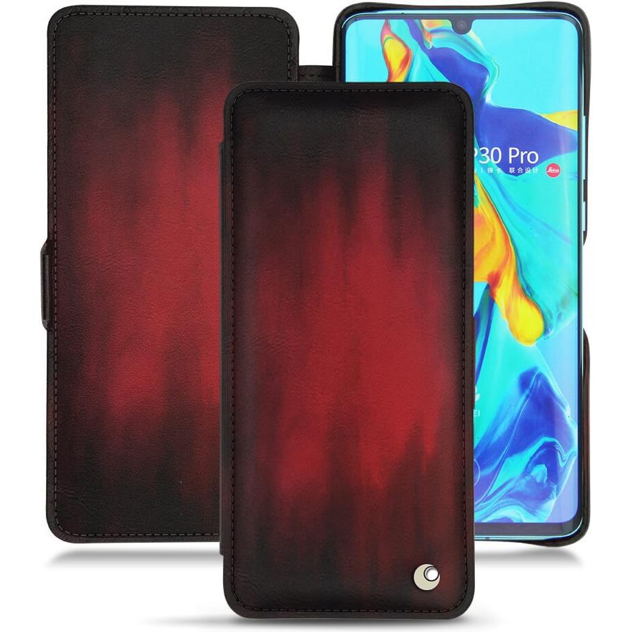 Thumbnail - Noreve Lederschutzhülle horizontal (Huawei P30 Pro), Smartphone Hülle, Rot