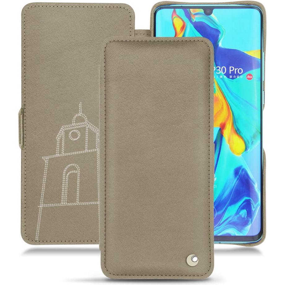 Noreve Lederschutzhülle horizontal (Huawei P30 Pro), Smartphone Hülle, Beige