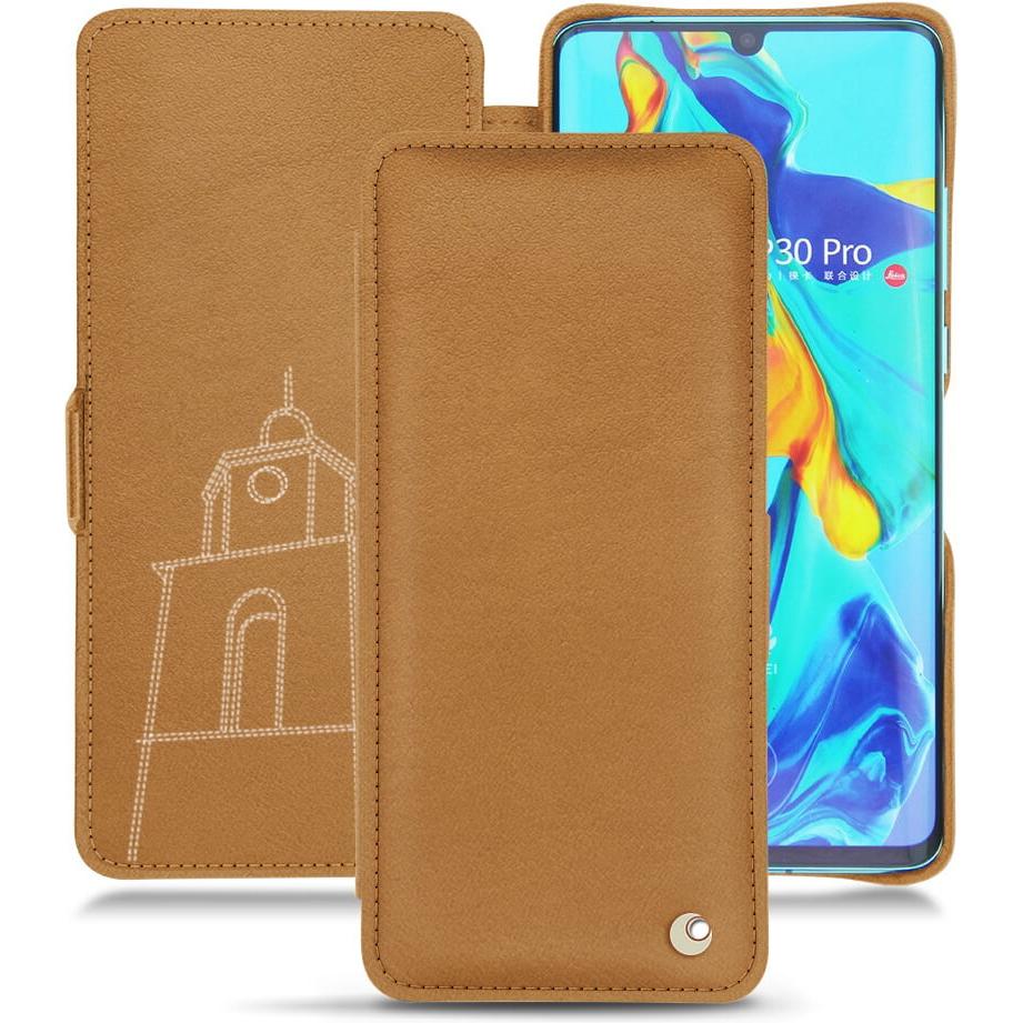 Noreve Lederschutzhülle horizontal (Huawei P30 Pro), Smartphone Hülle, Braun