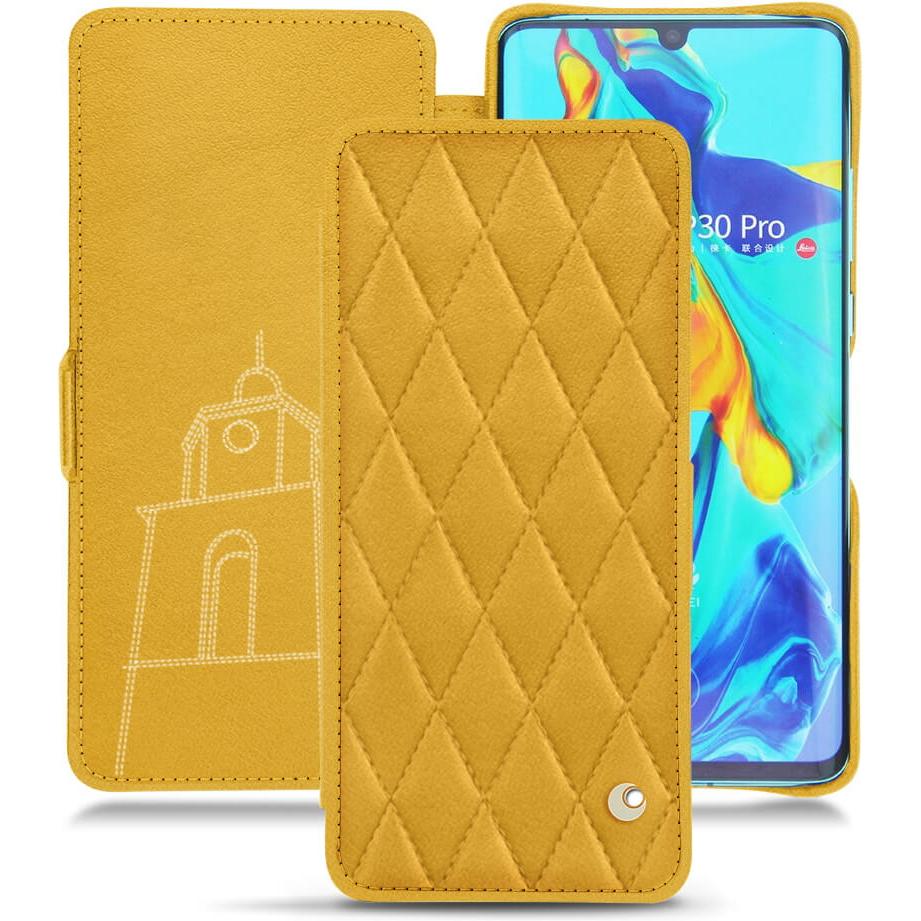 Noreve Lederschutzhülle horizontal (Huawei P30 Pro), Smartphone Hülle, Orange