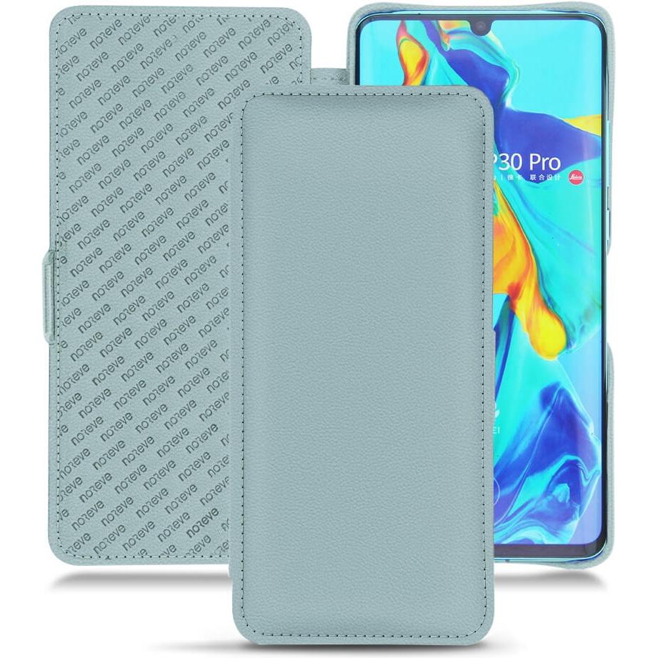 Noreve Lederschutzhülle horizontal (Huawei P30 Pro), Smartphone Hülle, Blau