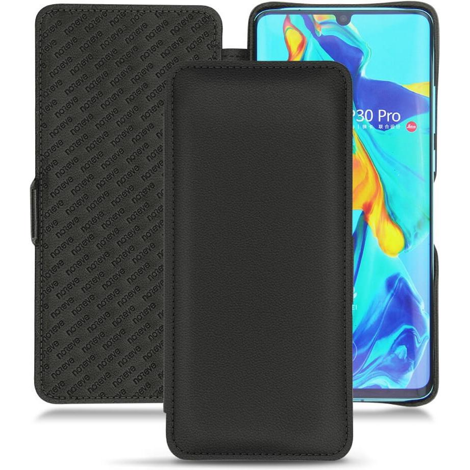 Noreve Lederschutzhülle horizontal (Huawei P30 Pro), Smartphone Hülle, Schwarz