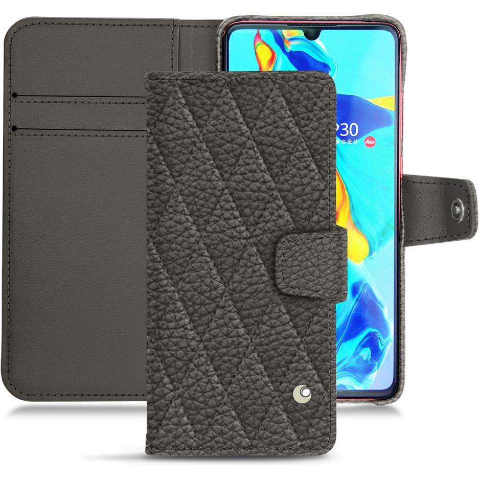 Noreve Lederschutzhülle Wallet (Huawei P30), Smartphone Hülle, Grau