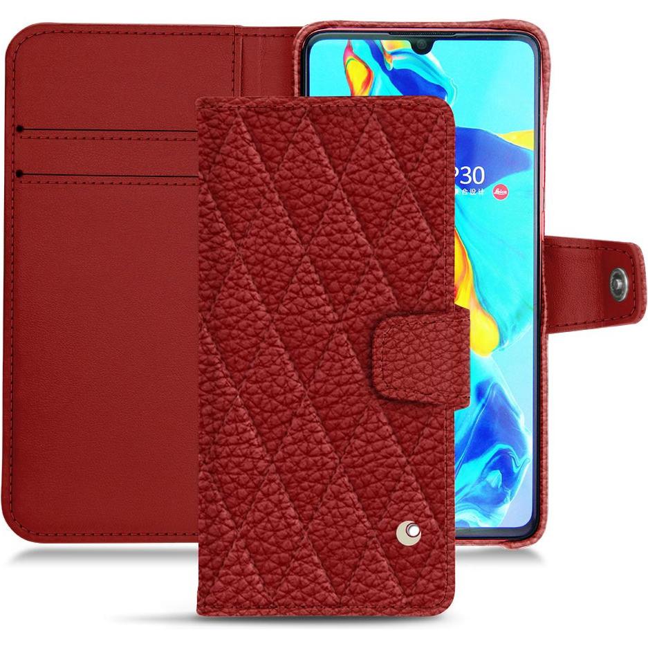 Thumbnail - Noreve Lederschutzhülle Wallet (Huawei P30), Smartphone Hülle, Rot