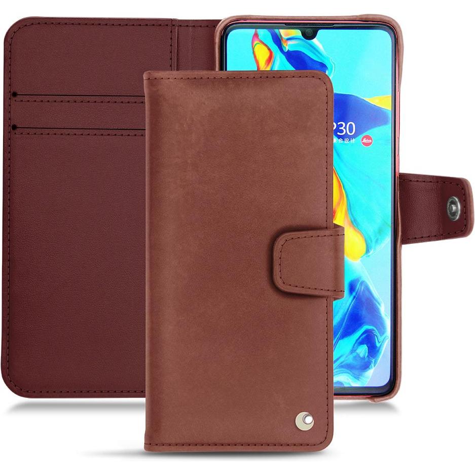 Noreve Lederschutzhülle Wallet (Huawei P30), Smartphone Hülle, Rot