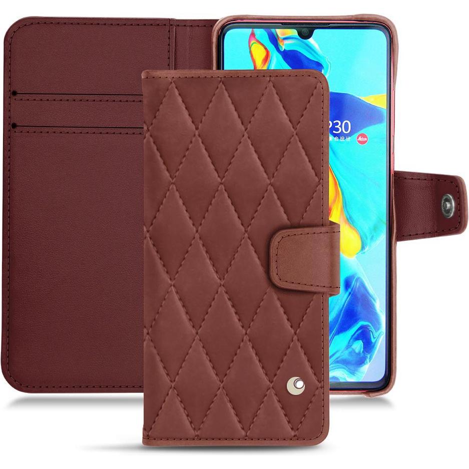 Noreve Lederschutzhülle Wallet (Huawei P30), Smartphone Hülle, Rot