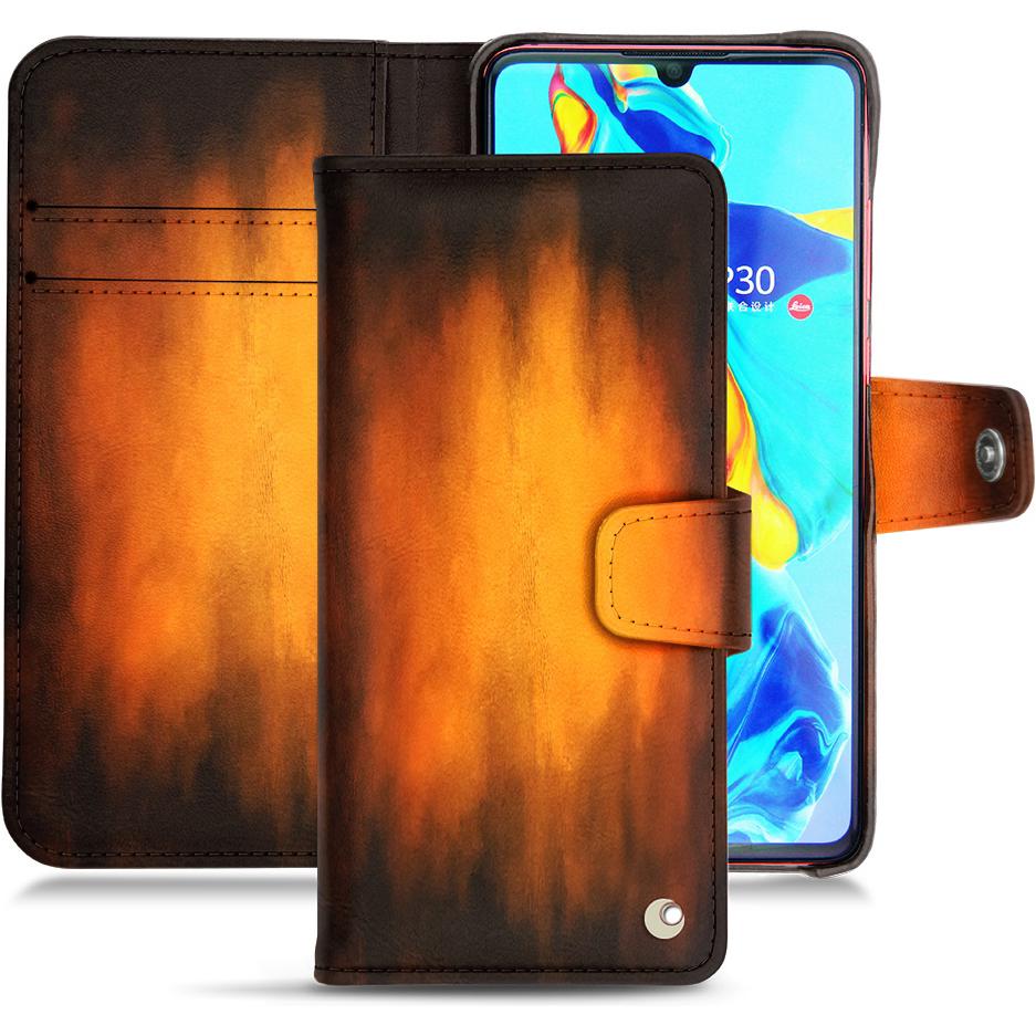 Noreve Lederschutzhülle Wallet (Huawei P30), Smartphone Hülle, Violett
