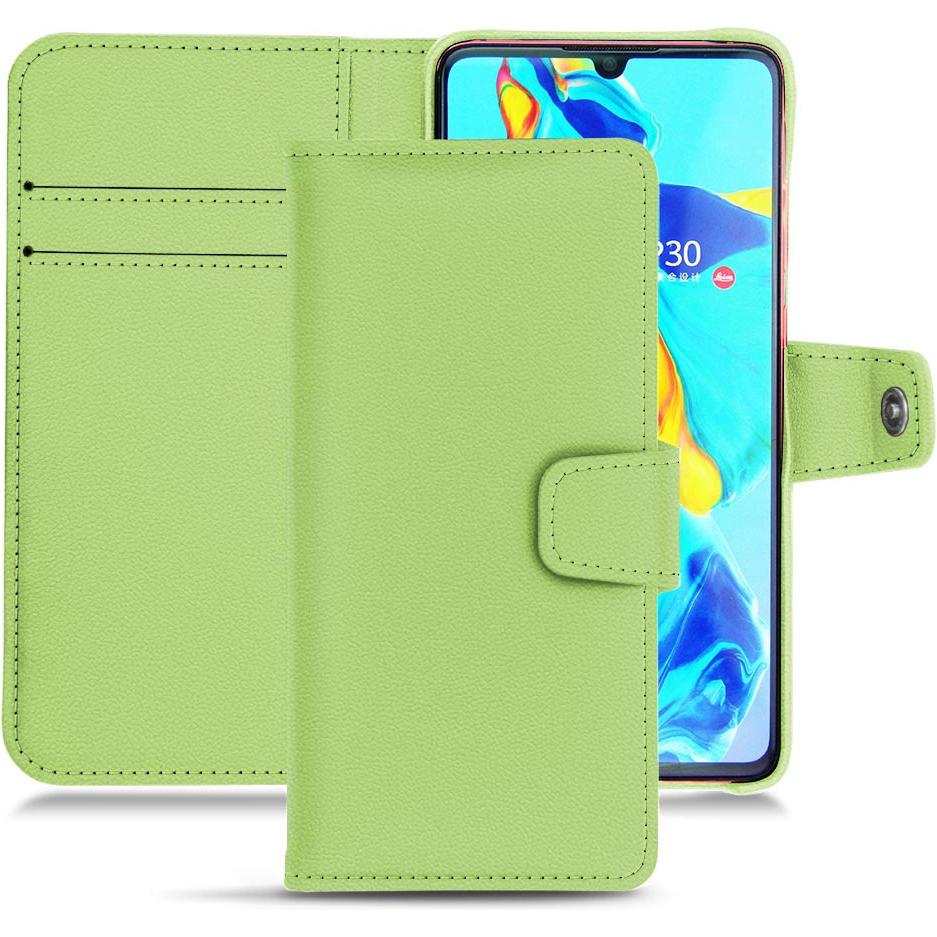 Noreve Lederschutzhülle Wallet (Huawei P30), Smartphone Hülle, Grün