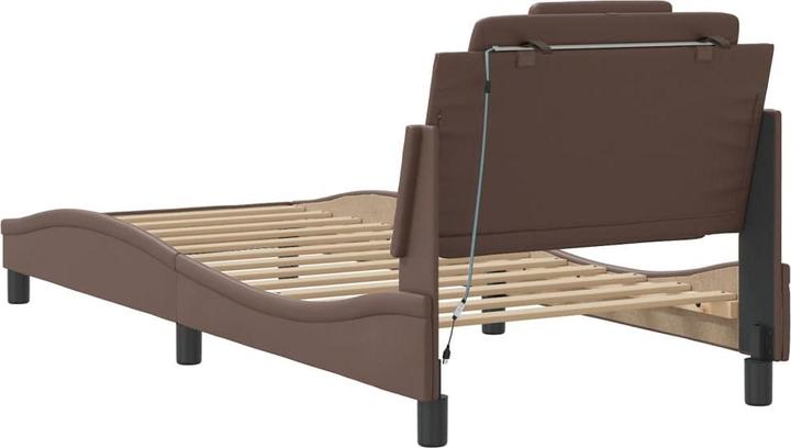 Produktbild VidaXL Bettgestell mit LED Kunstleder (90 x 190 cm)