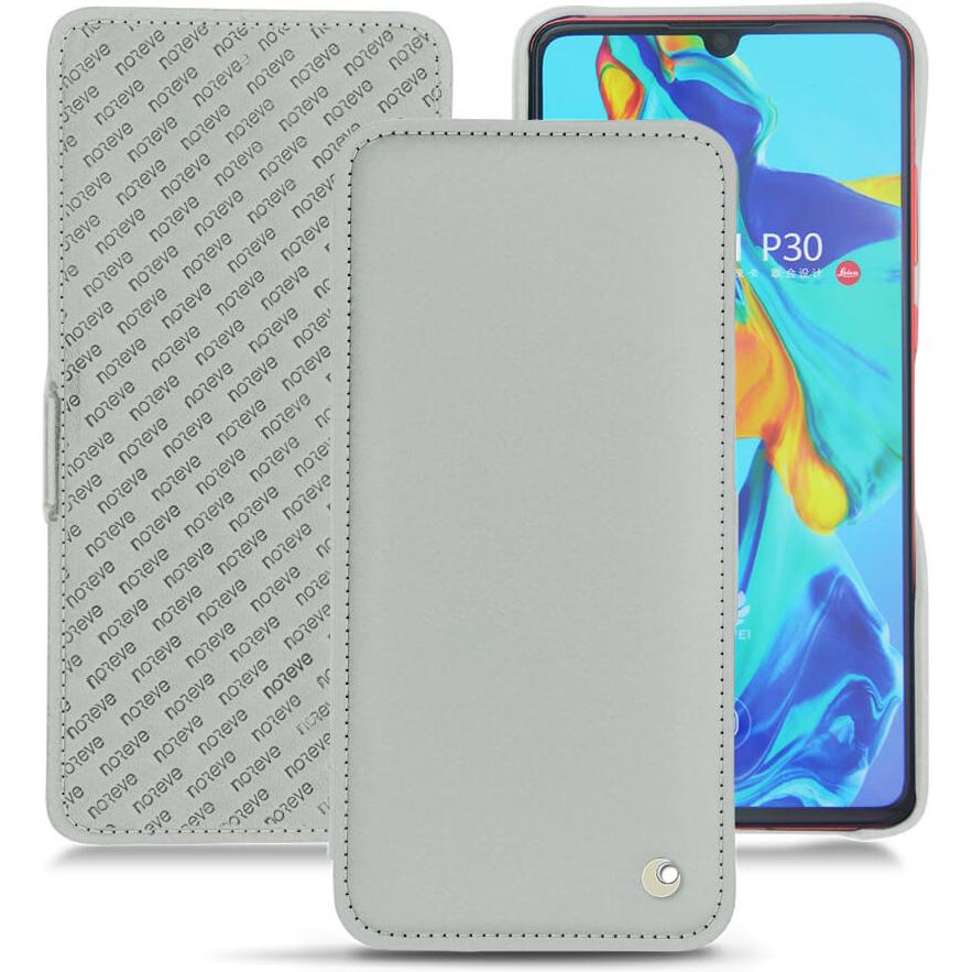 Noreve Lederschutzhülle horizontal (Huawei P30), Smartphone Hülle, Grau