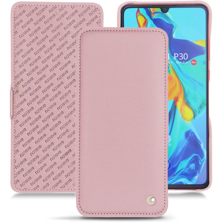 Noreve Lederschutzhülle horizontal (Huawei P30), Smartphone Hülle, Rosa