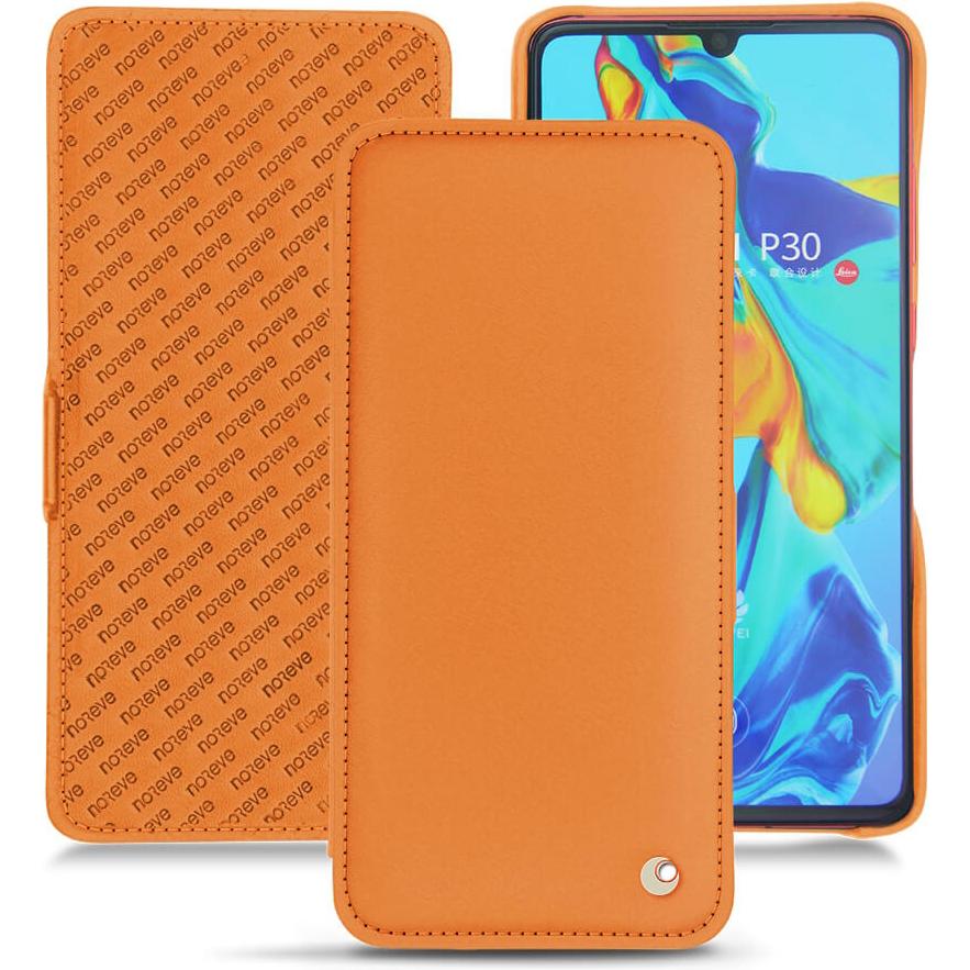 Noreve Lederschutzhülle horizontal (Huawei P30), Smartphone Hülle, Orange