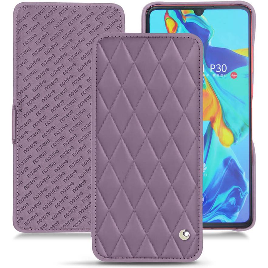 Noreve Lederschutzhülle horizontal (Huawei P30), Smartphone Hülle, Violett