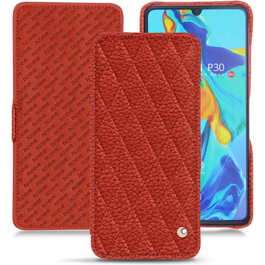 Noreve Lederschutzhülle horizontal (Huawei P30), Smartphone Hülle, Orange