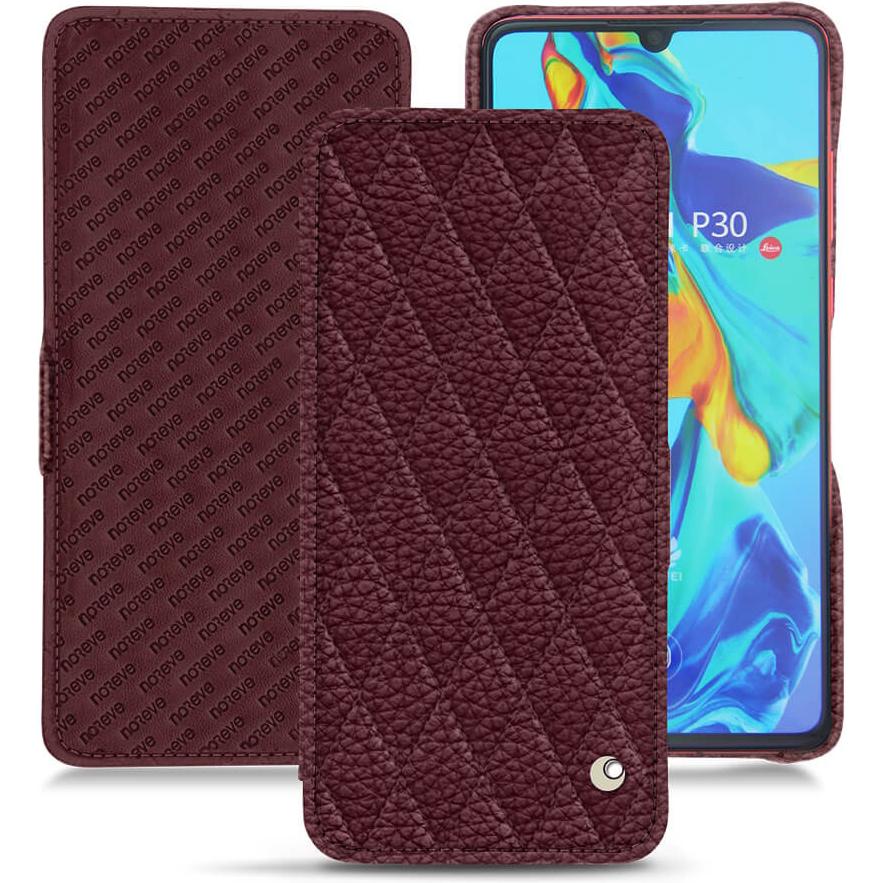 Thumbnail - Noreve Lederschutzhülle horizontal (Huawei P30), Smartphone Hülle, Violett
