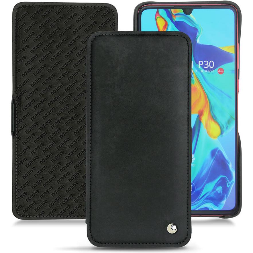 Noreve Lederschutzhülle horizontal (Huawei P30), Smartphone Hülle, Schwarz
