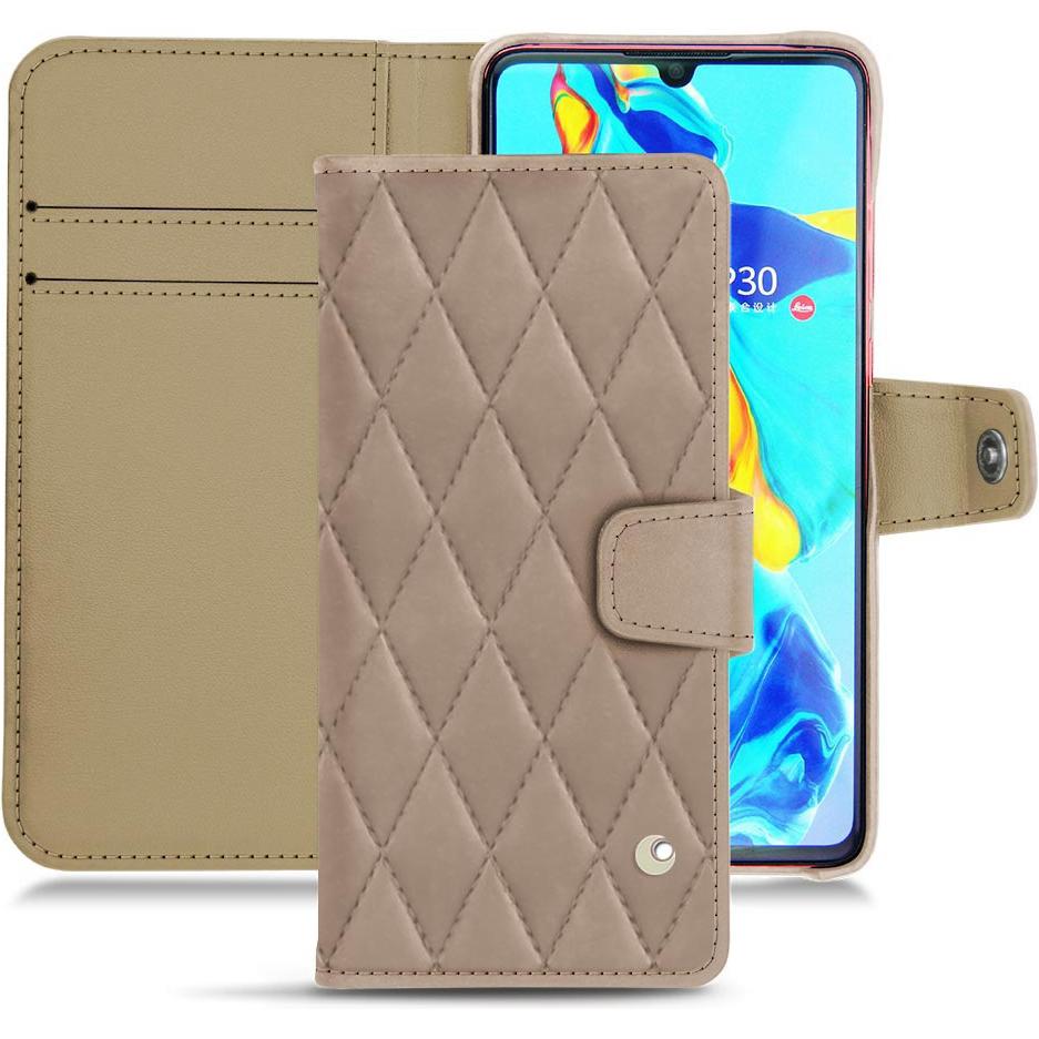 Noreve Lederschutzhülle Wallet (Huawei P30), Smartphone Hülle, Beige
