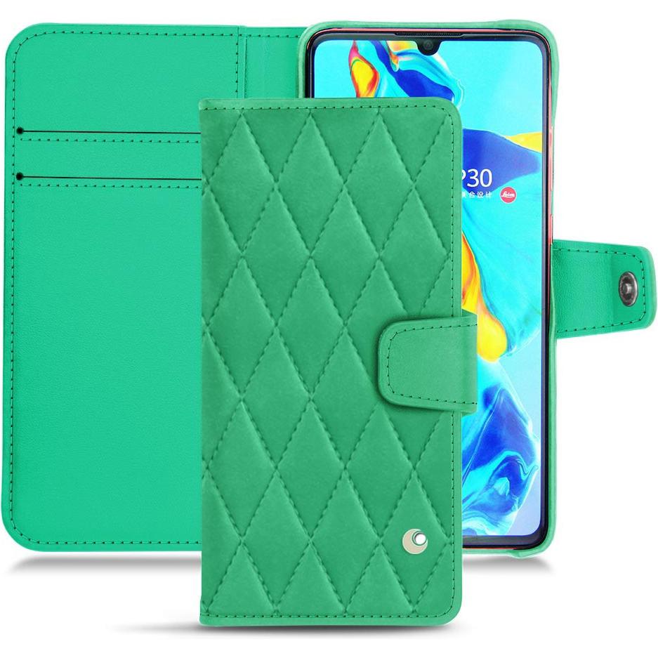 Thumbnail - Noreve Lederschutzhülle Wallet (Huawei P30), Smartphone Hülle, Grün
