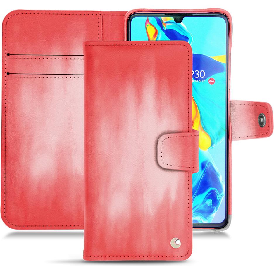 Noreve Lederschutzhülle Wallet (Huawei P30), Smartphone Hülle, Rosa
