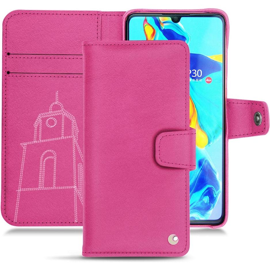 Noreve Lederschutzhülle Wallet (Huawei P30), Smartphone Hülle, Rosa