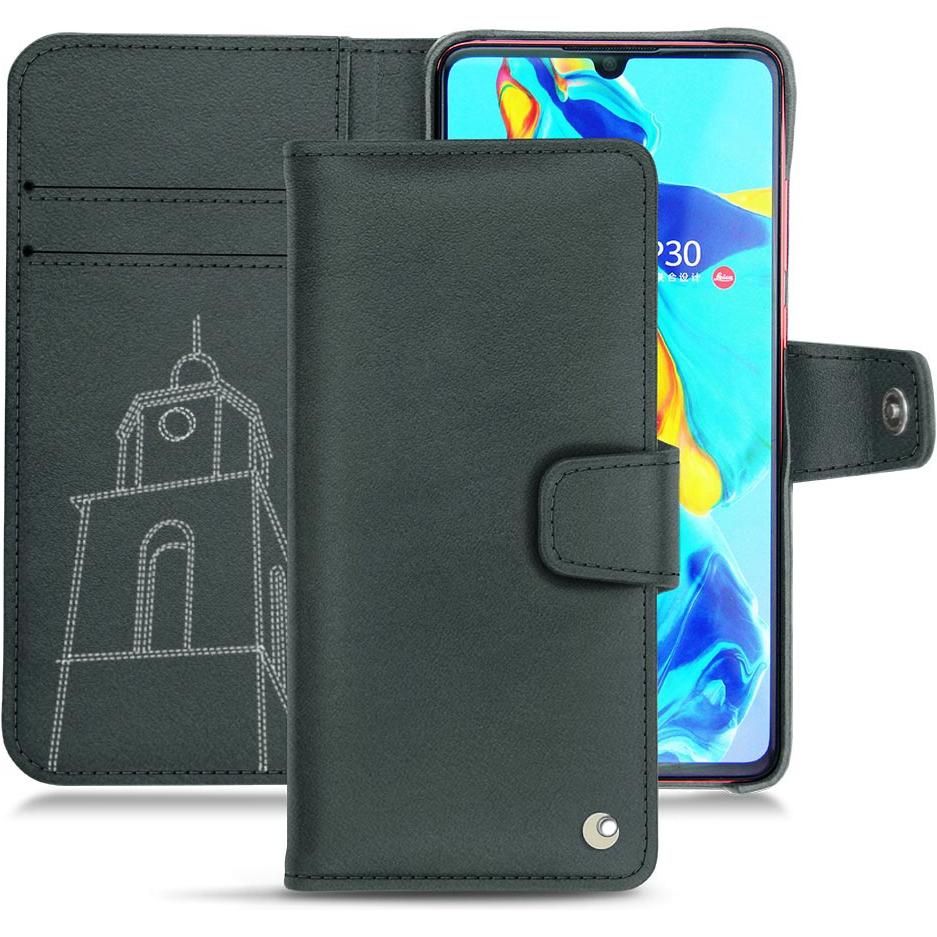 Noreve Lederschutzhülle Wallet (Huawei P30), Smartphone Hülle, Blau