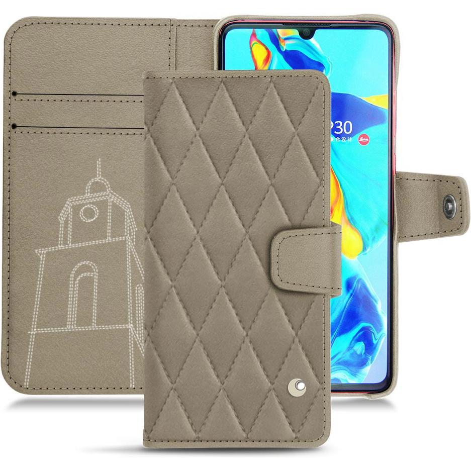Noreve Lederschutzhülle Wallet (Huawei P30), Smartphone Hülle, Beige