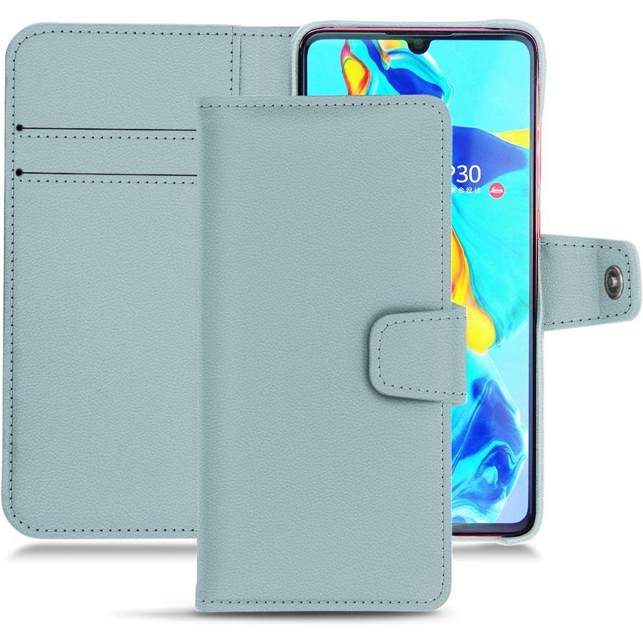 Noreve Lederschutzhülle Wallet (Huawei P30), Smartphone Hülle, Blau