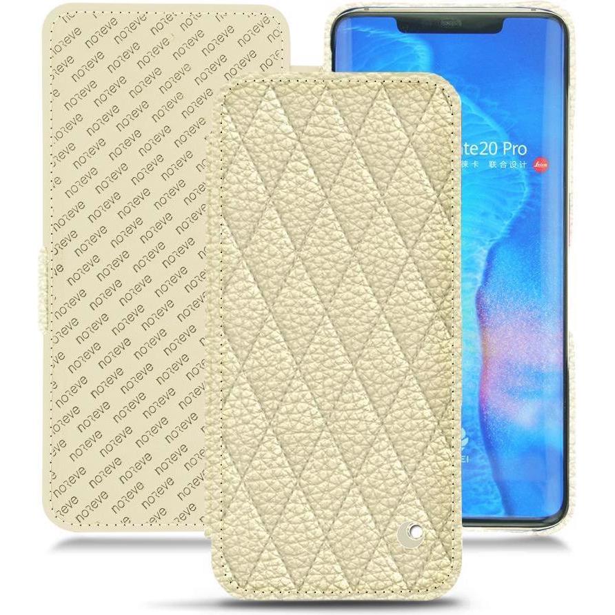 Noreve Lederschutzhülle horizontal (Huawei Mate 20 Pro), Smartphone Hülle, Weiss
