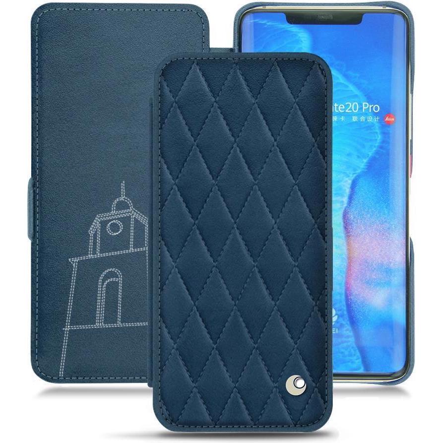 Noreve Lederschutzhülle horizontal (Huawei Mate 20 Pro), Smartphone Hülle, Blau