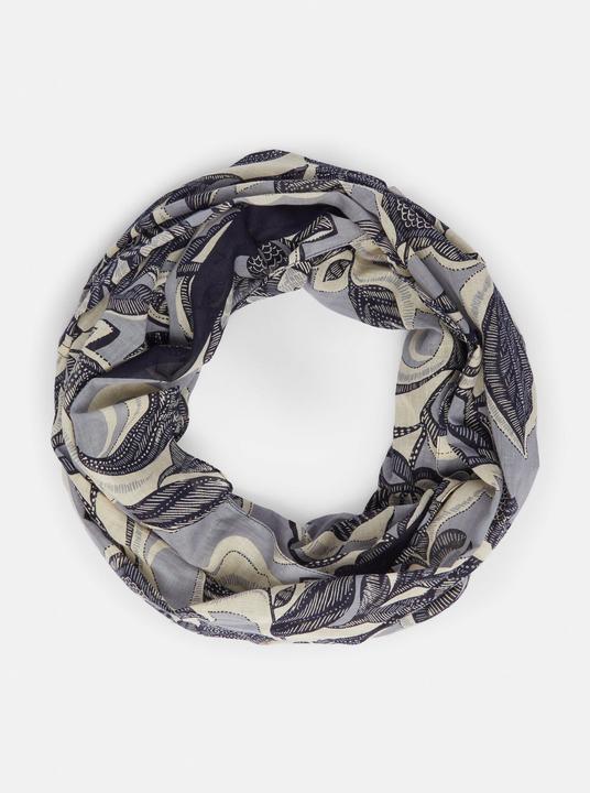 Image du produit Comma Tuch Floral gemusterter Loopschal aus Baumwolle