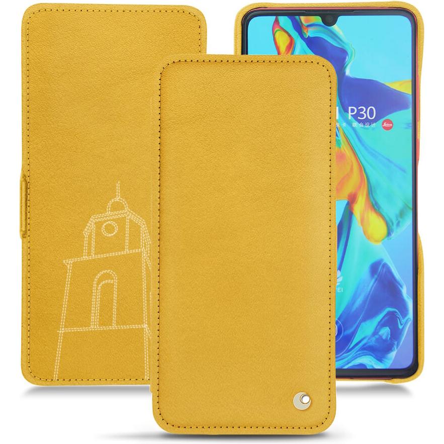 Noreve Lederschutzhülle horizontal (Huawei P30), Smartphone Hülle, Orange