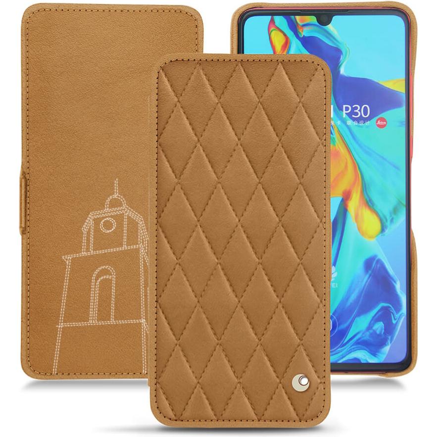 Thumbnail - Noreve Lederschutzhülle horizontal (Huawei P30), Smartphone Hülle, Braun