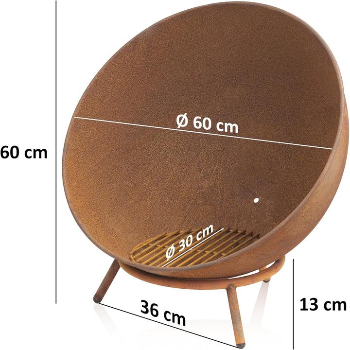 Immagine prodotto BBQ-Toro Feuerschale mit Dreibein-Gestell (60 cm)