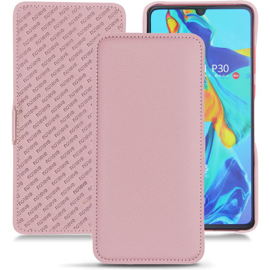 Noreve Lederschutzhülle horizontal (Huawei P30), Smartphone Hülle, Rosa