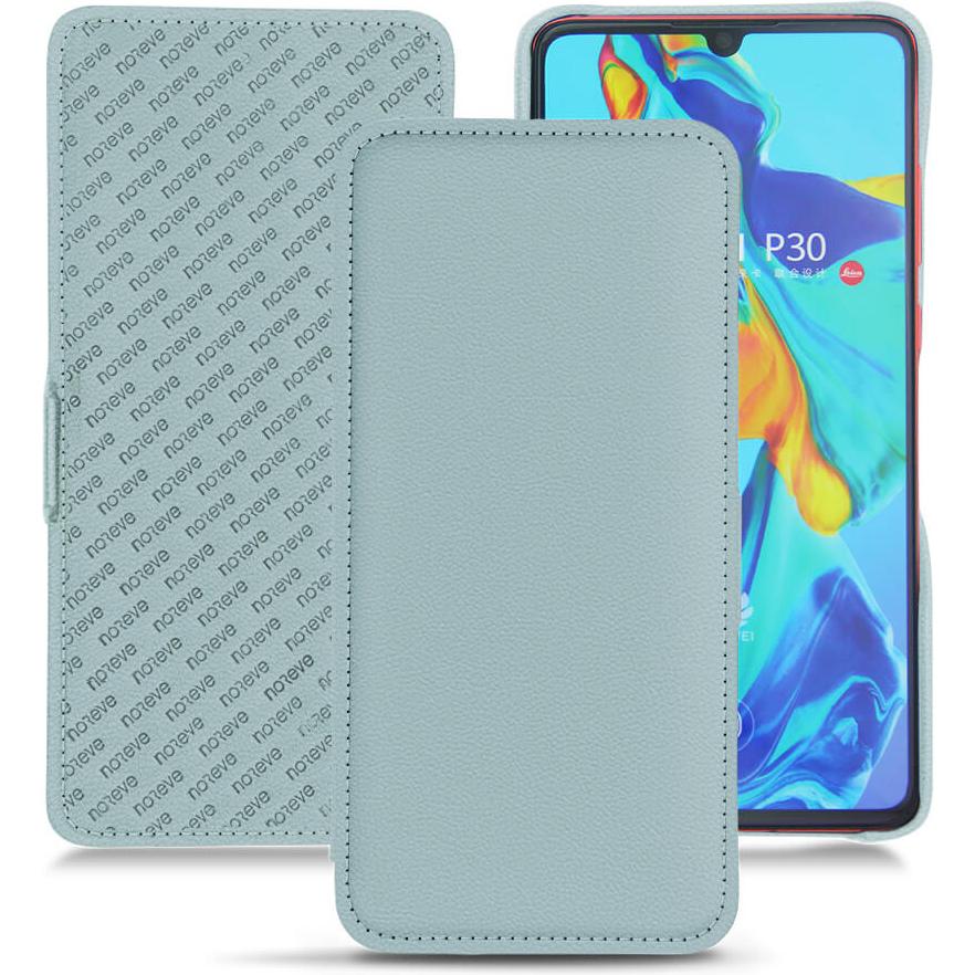 Noreve Lederschutzhülle horizontal (Huawei P30), Smartphone Hülle, Blau