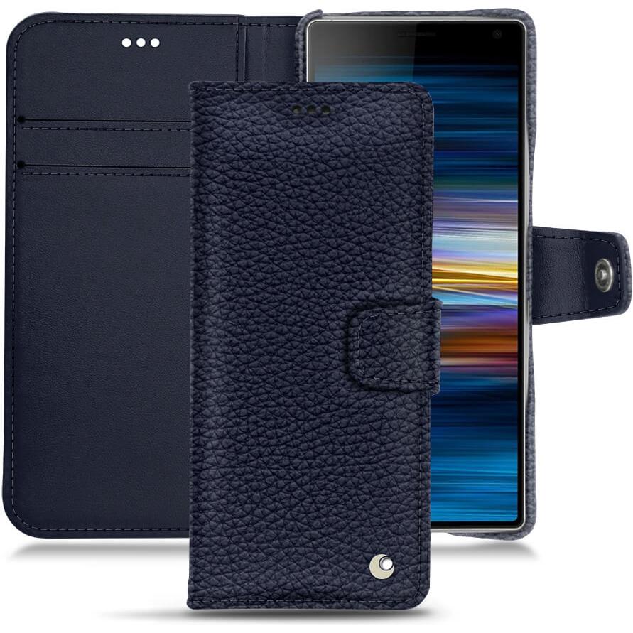Noreve Lederschutzhülle Wallet (Sony Xperia 10 Plus), Smartphone Hülle, Violett