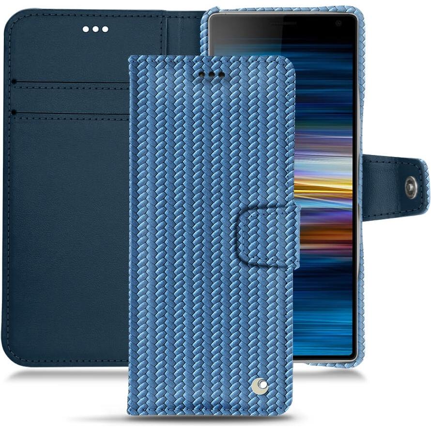 Noreve Lederschutzhülle Wallet (Sony Xperia 10 Plus), Smartphone Hülle, Blau