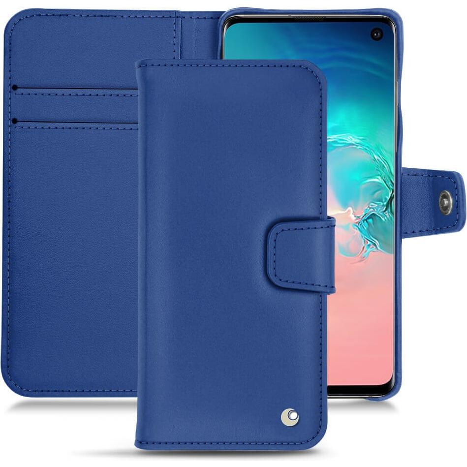 Noreve Lederschutzhülle Wallet (Samsung Galaxy S10e), Smartphone Hülle, Blau
