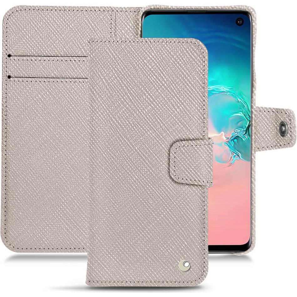Noreve Lederschutzhülle Wallet (Samsung Galaxy S10e), Smartphone Hülle, Beige