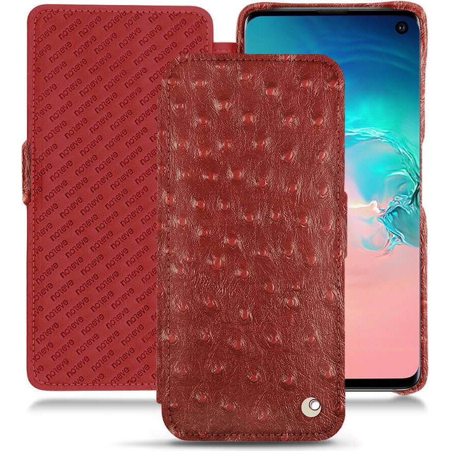 Noreve Lederschutzhülle horizontal (Samsung Galaxy S10e), Smartphone Hülle, Rot