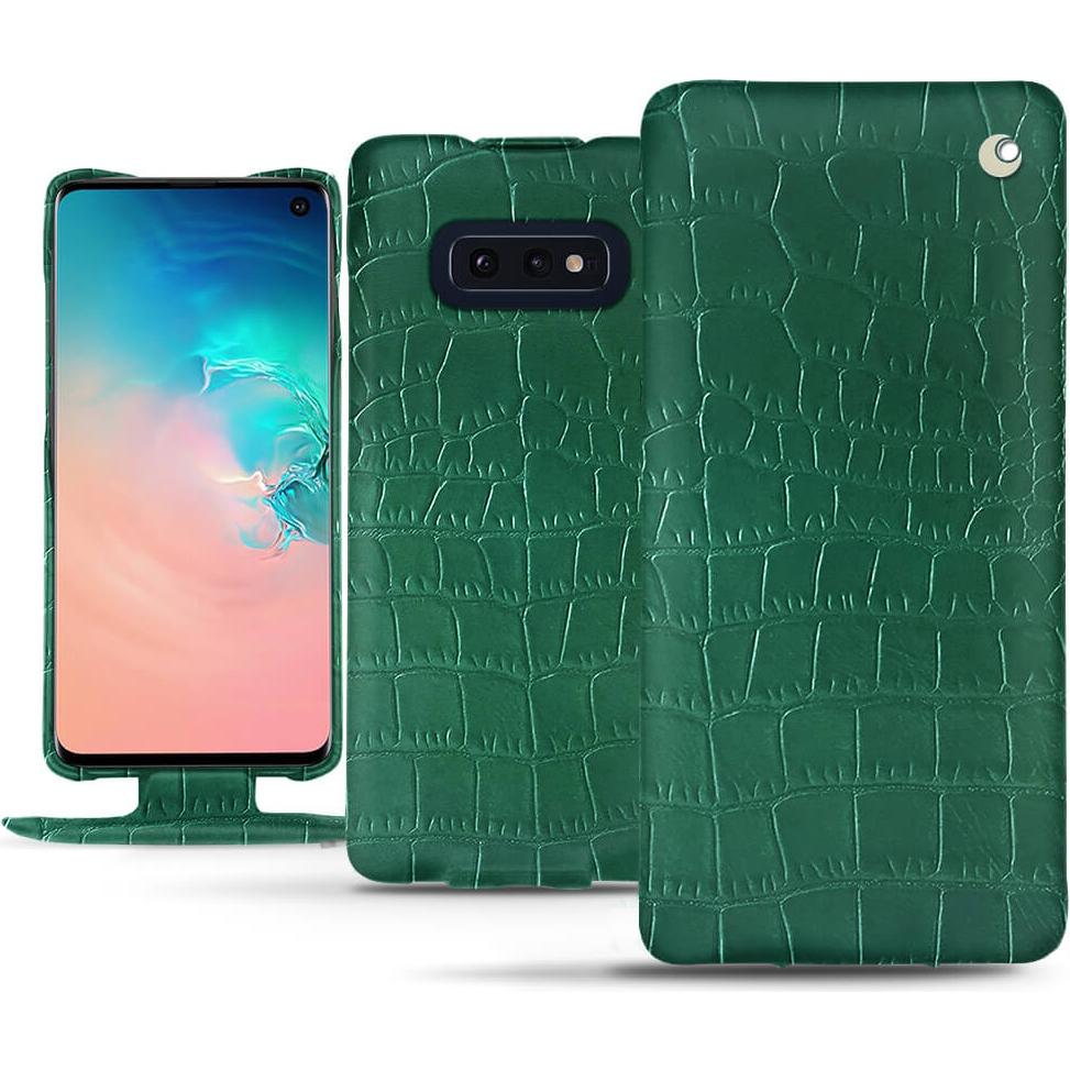 Noreve Lederschutzhülle vertikal (Samsung Galaxy S10e), Smartphone Hülle, Grün