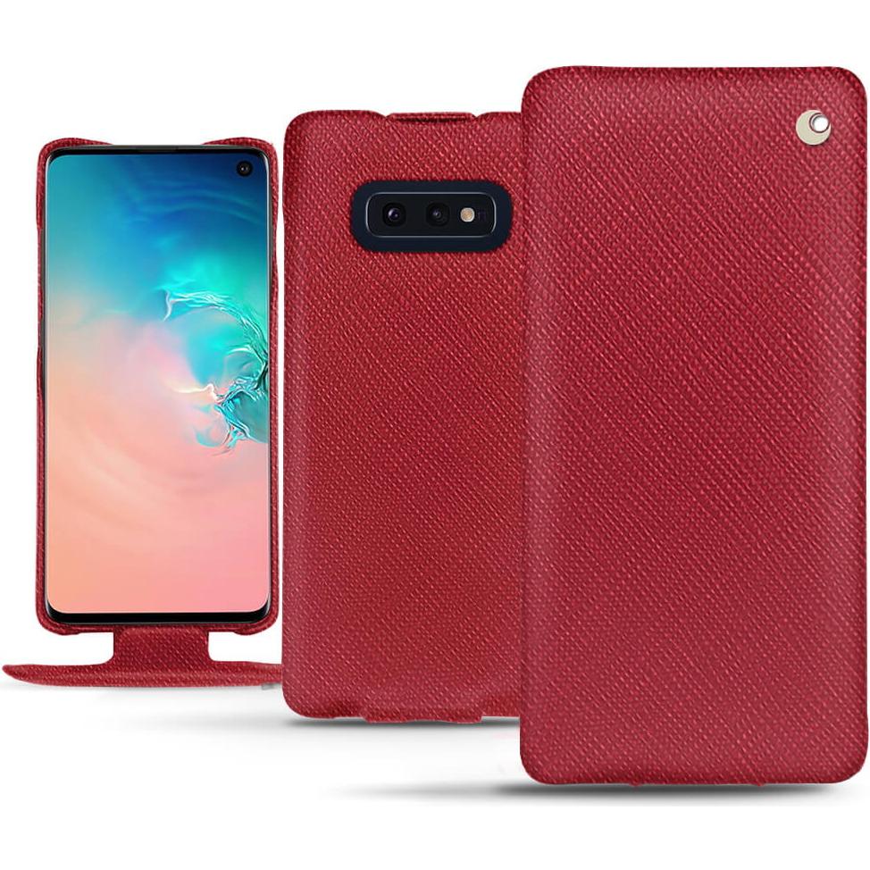 Noreve Lederschutzhülle vertikal (Samsung Galaxy S10e), Smartphone Hülle, Rot