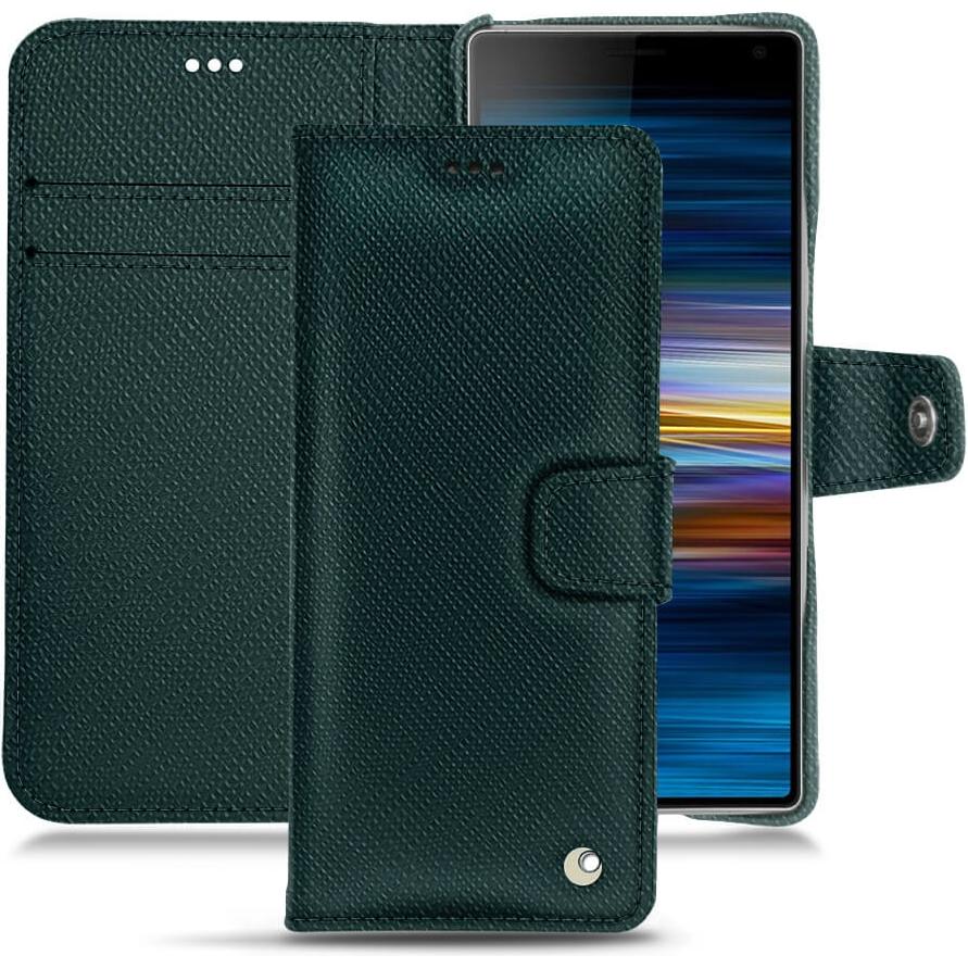 Noreve Lederschutzhülle Wallet (Sony Xperia 10 Plus), Smartphone Hülle, Grün