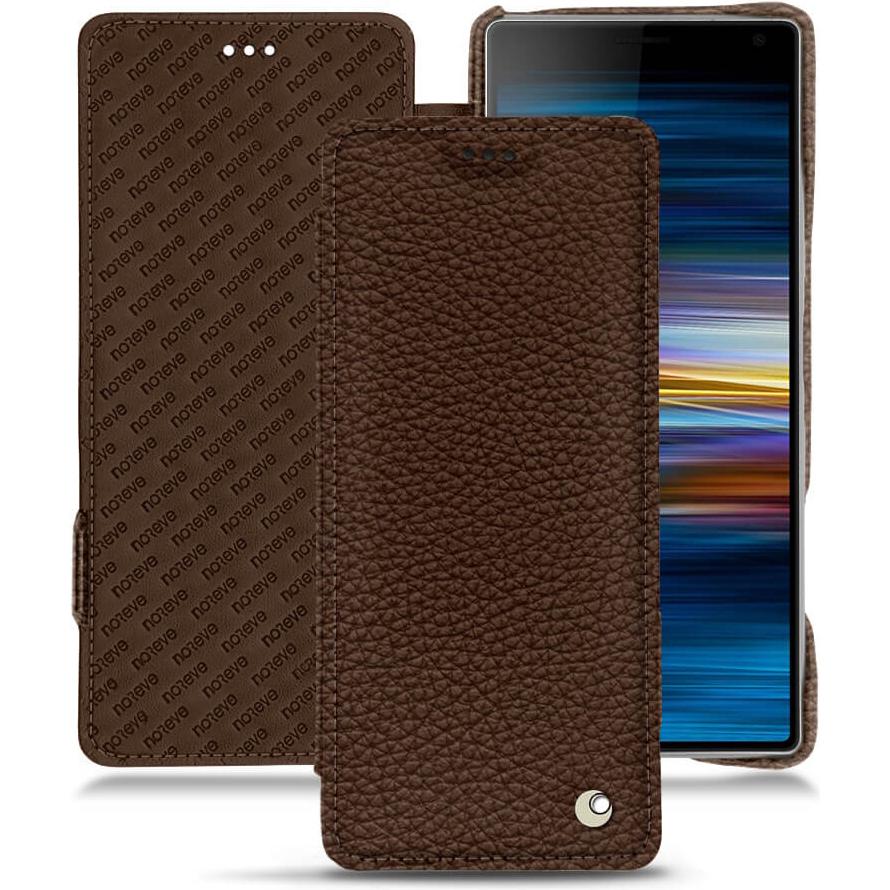 Noreve Lederschutzhülle horizontal (Sony Xperia 10 Plus), Smartphone Hülle, Braun