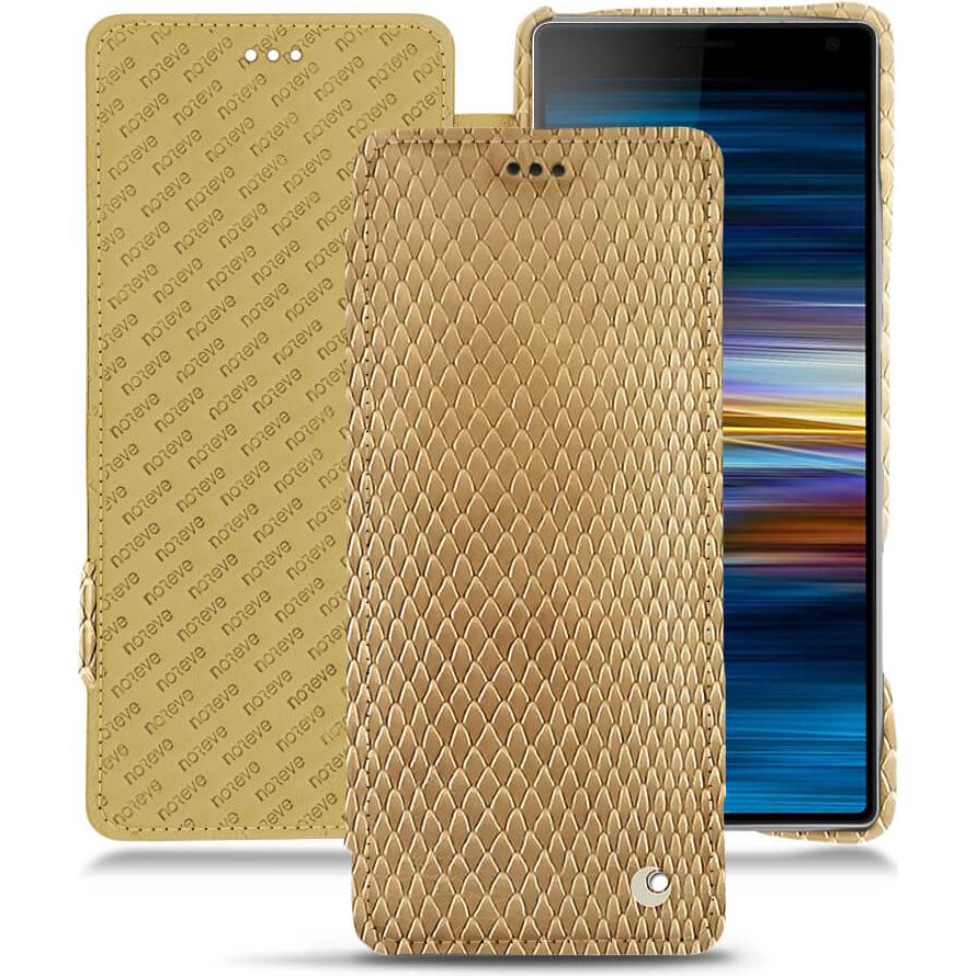 Noreve Lederschutzhülle horizontal (Sony Xperia 10 Plus), Smartphone Hülle, Beige