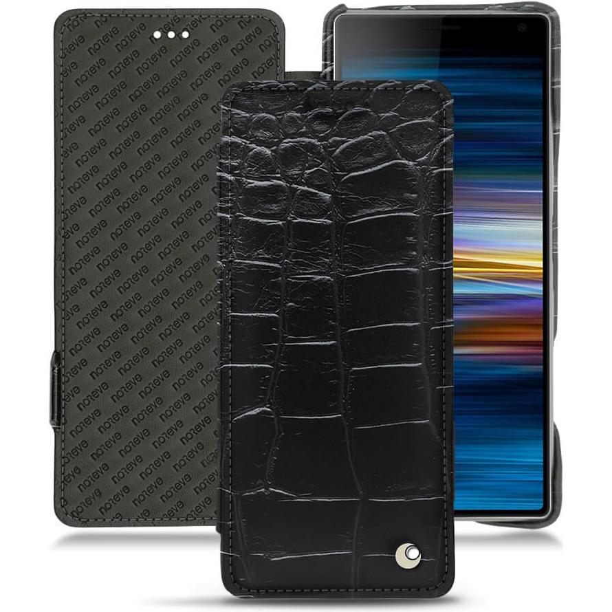 Noreve Lederschutzhülle horizontal (Sony Xperia 10 Plus), Smartphone Hülle, Schwarz