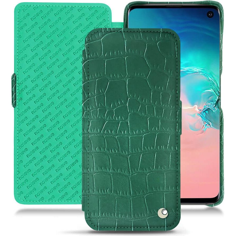 Noreve Lederschutzhülle horizontal (Samsung Galaxy S10e), Smartphone Hülle, Grün