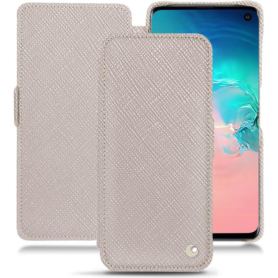 Noreve Lederschutzhülle horizontal (Samsung Galaxy S10e), Smartphone Hülle, Beige
