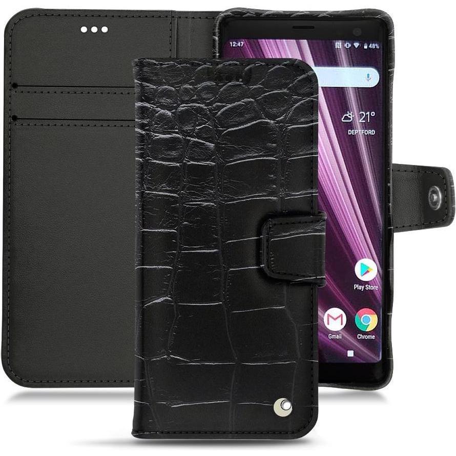 Noreve Lederschutzhülle Wallet (Sony Xperia XZ3), Smartphone Hülle, Schwarz